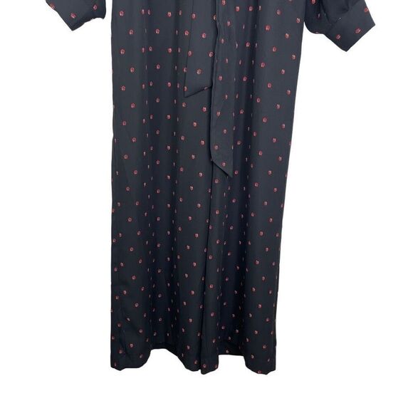 Maison Jules Black Ladybug Surplice Belted Jumpsuit Size 10 NWOT - Picture 5 of 11